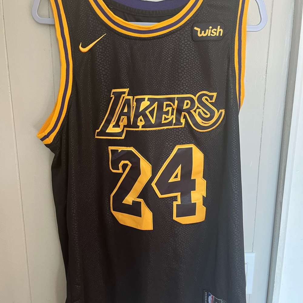 Nike Black and Gold Lakers Jersey